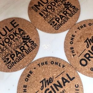 Set of 4 Moscow mule coasters